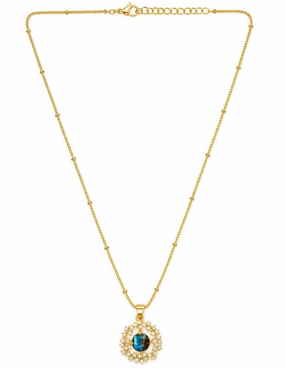 Collar con dije  nebula de baño oro 2