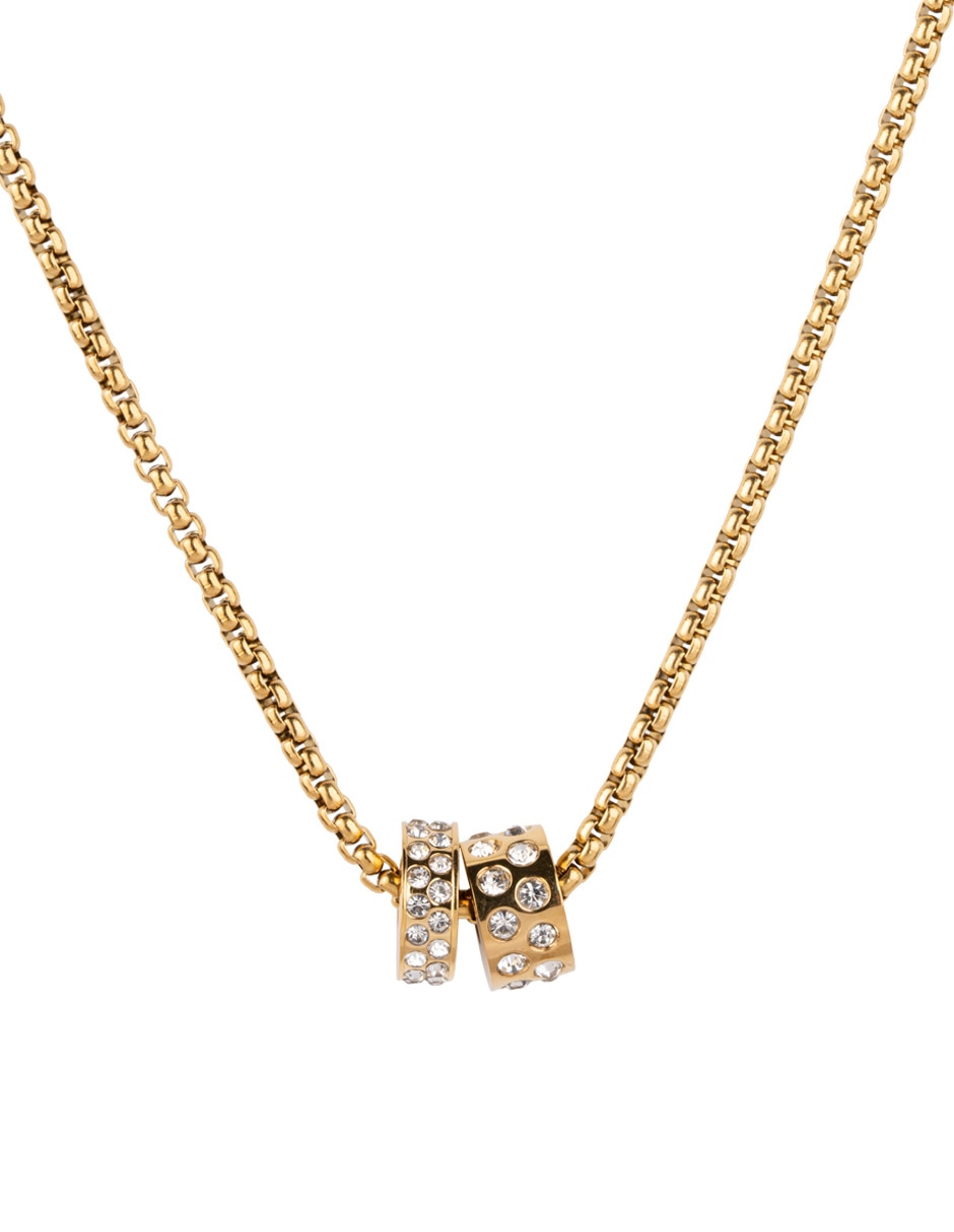 Collar con dije taly de acero inoxidable 14 k 5