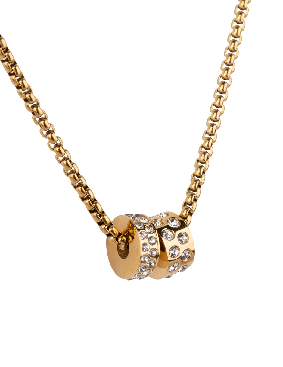 Collar con dije taly de acero inoxidable 14 k 4