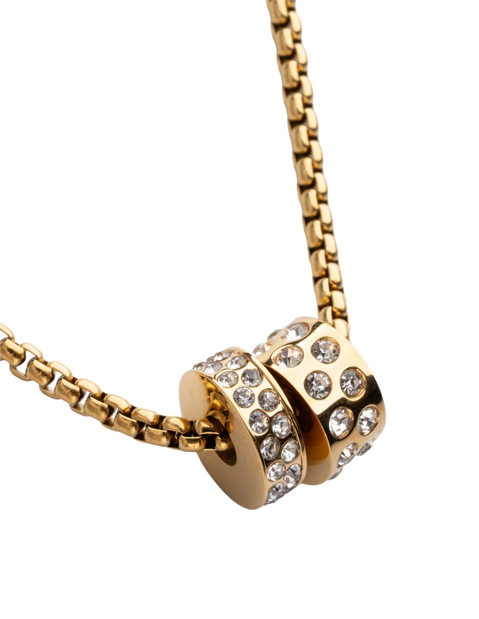 Collar con dije taly de acero inoxidable 14 k 3