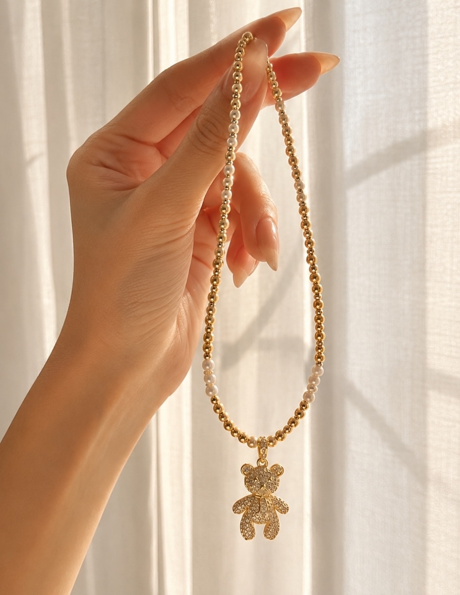 Collar con dije de oso Teddi 6