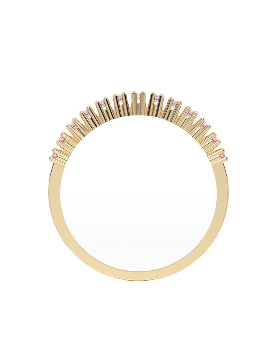 Anillo 14 k de oro zirconia brillante 3