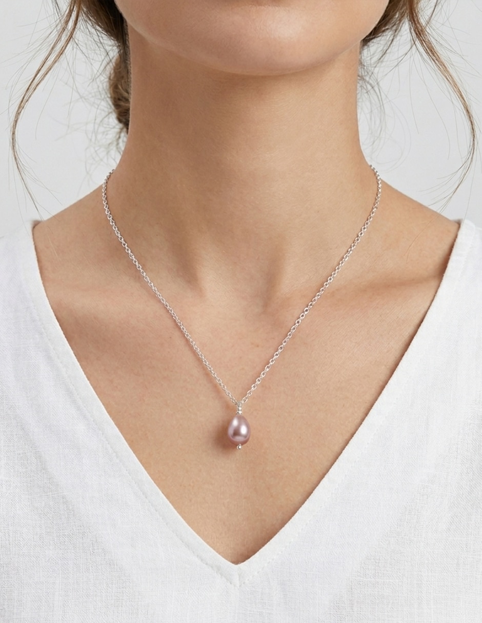 Collar con dije perlas de plata p 925 3