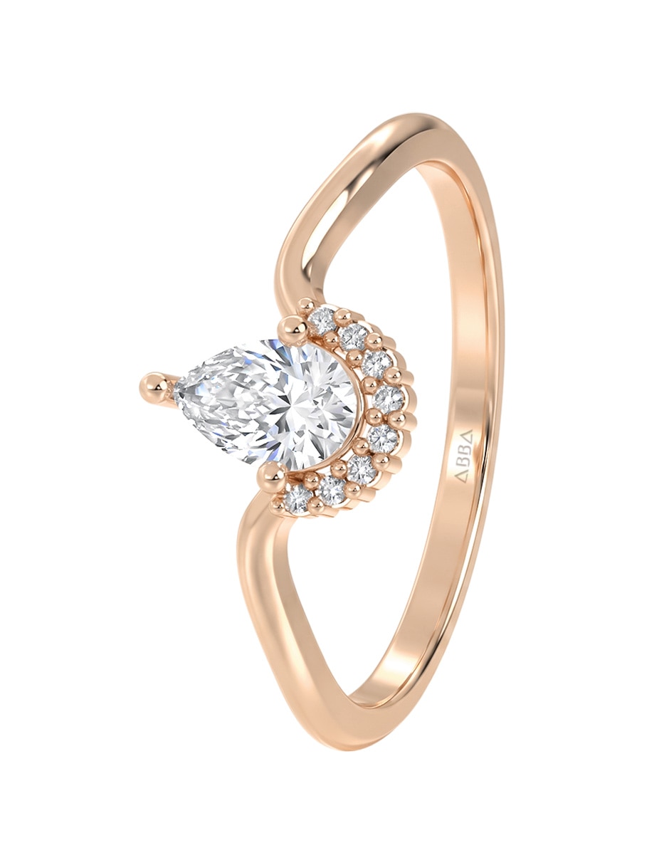 Anillo 14 k de oro zirconia brillante 3