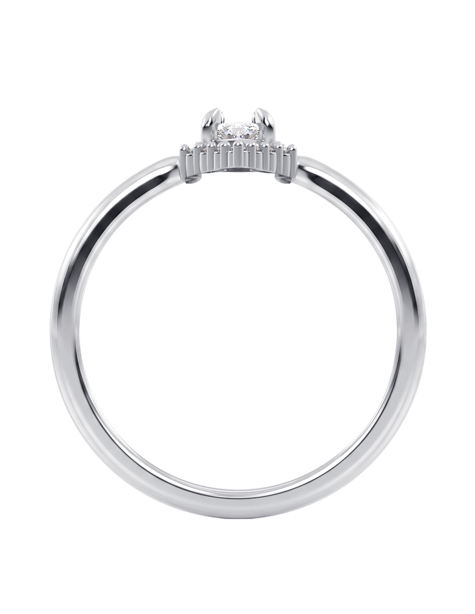 Anillo 10 k de oro zirconia brillante 4