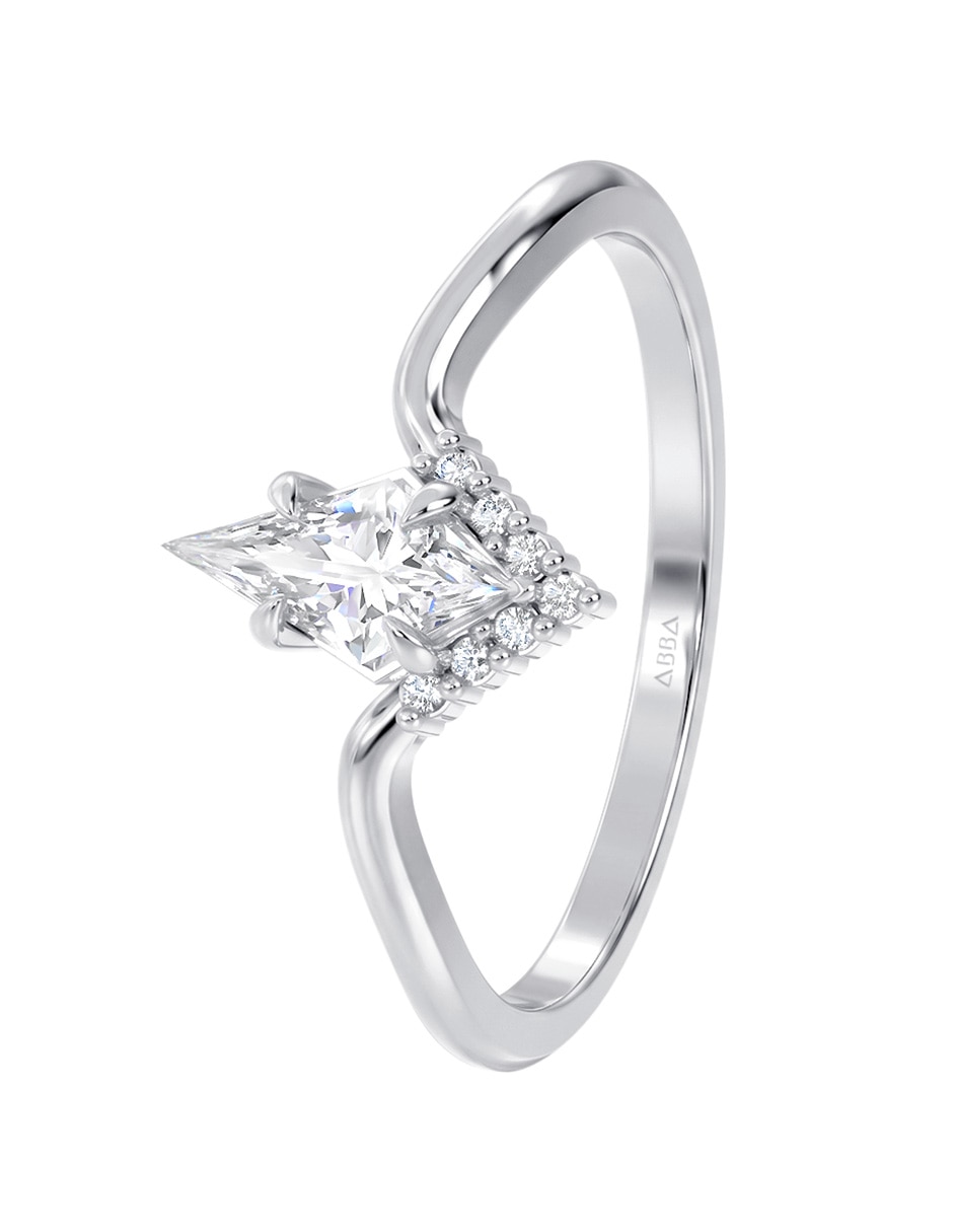 Anillo 10 k de oro zirconia brillante 3