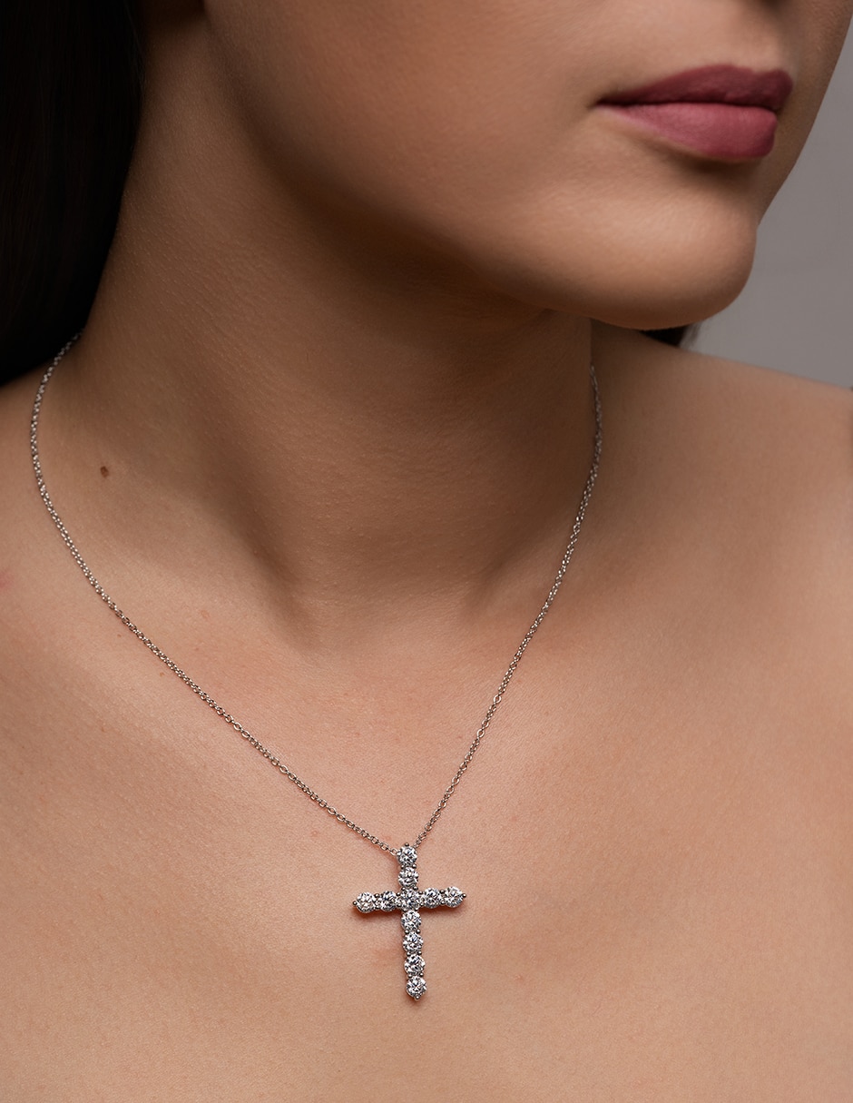 Collar con dije de cruz de plata p 925 3