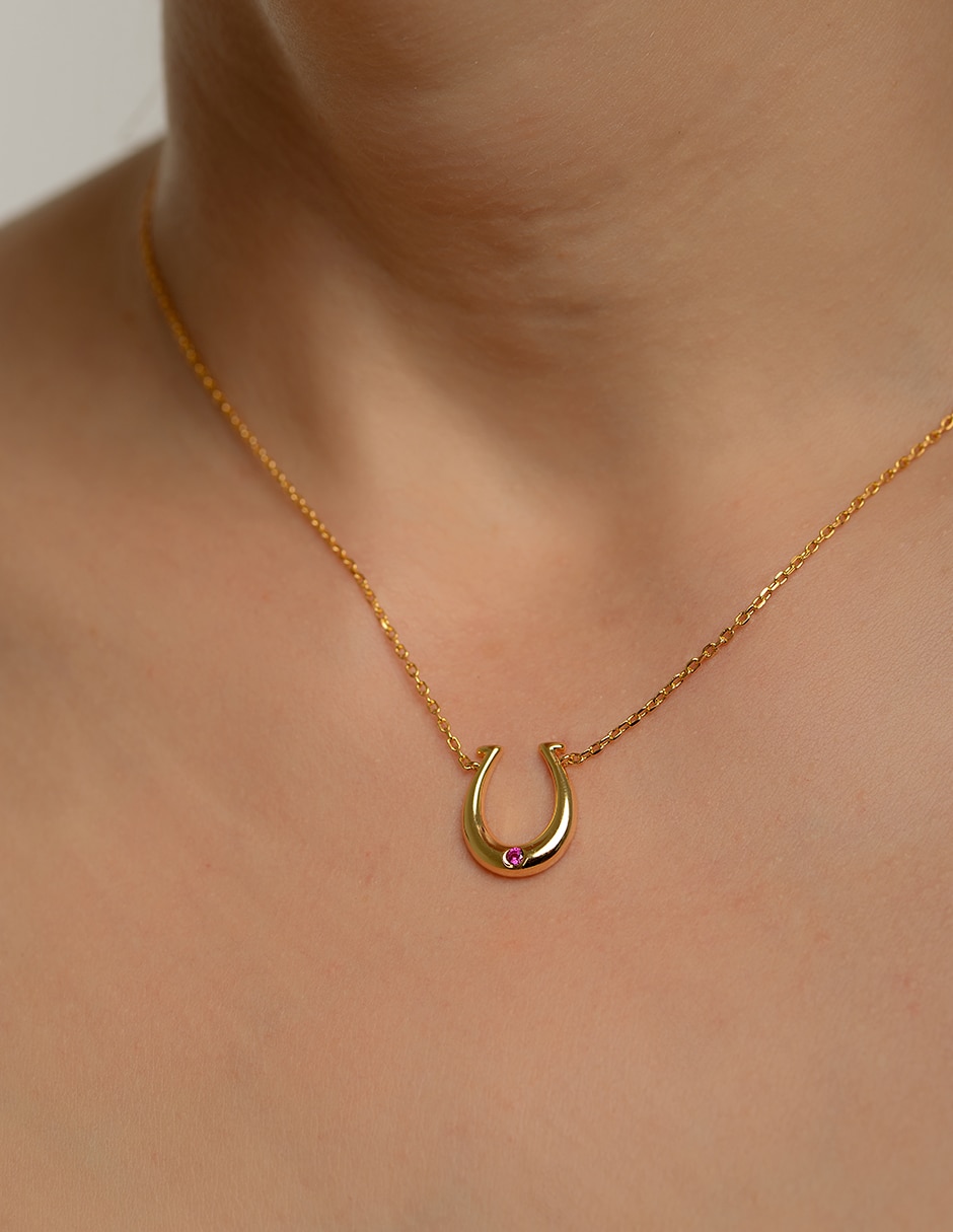 Collar con dije de herradura de plata p 925 3