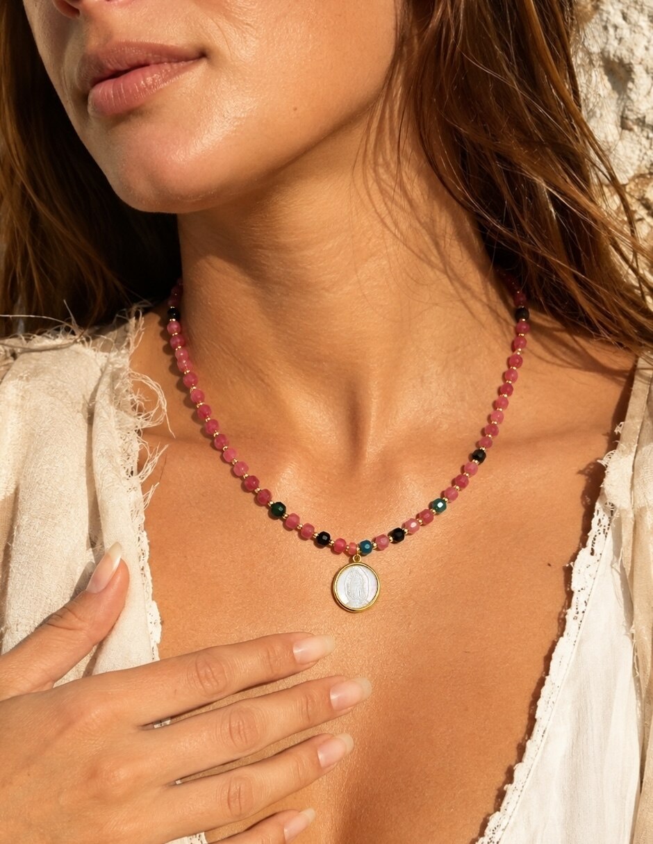 Collar con dije de virgen de guadalupe alhena 8
