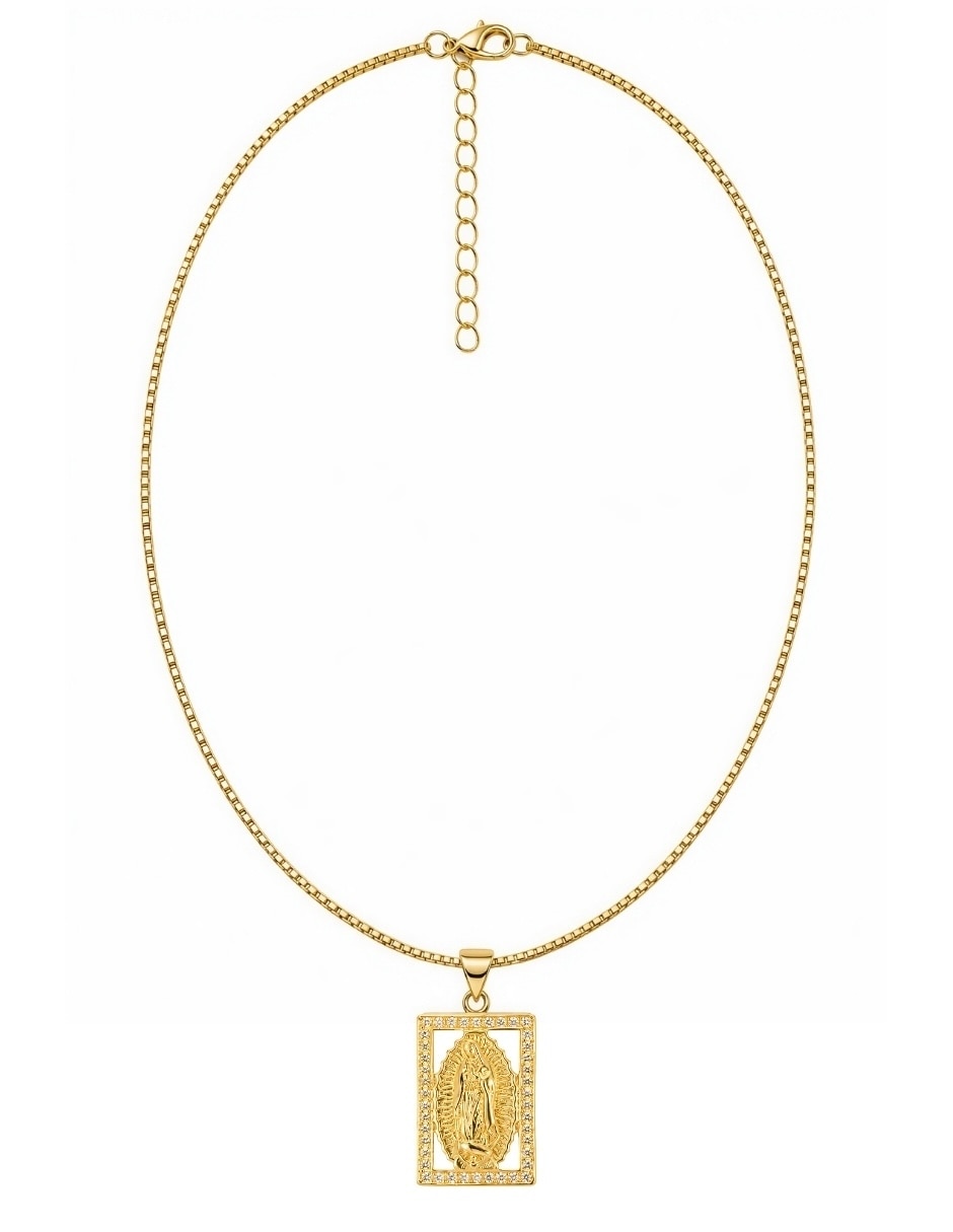 Collar con dije de virgen de guadalupe santina de acero inoxidable 3
