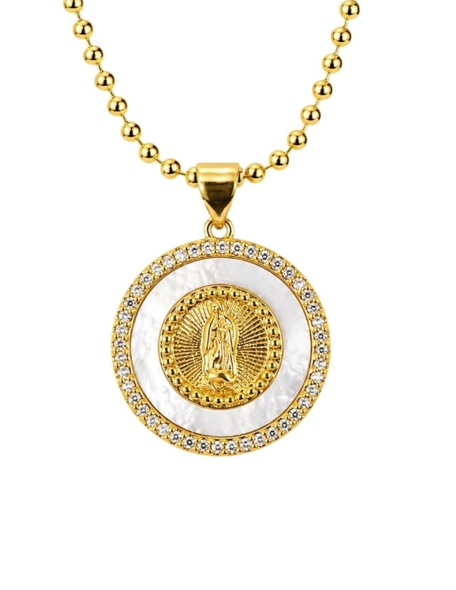 Collar con dije de virgen de guadalupe venera