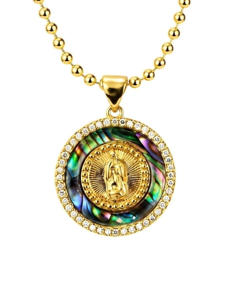 Collar con dije de virgen de guadalupe venera 1