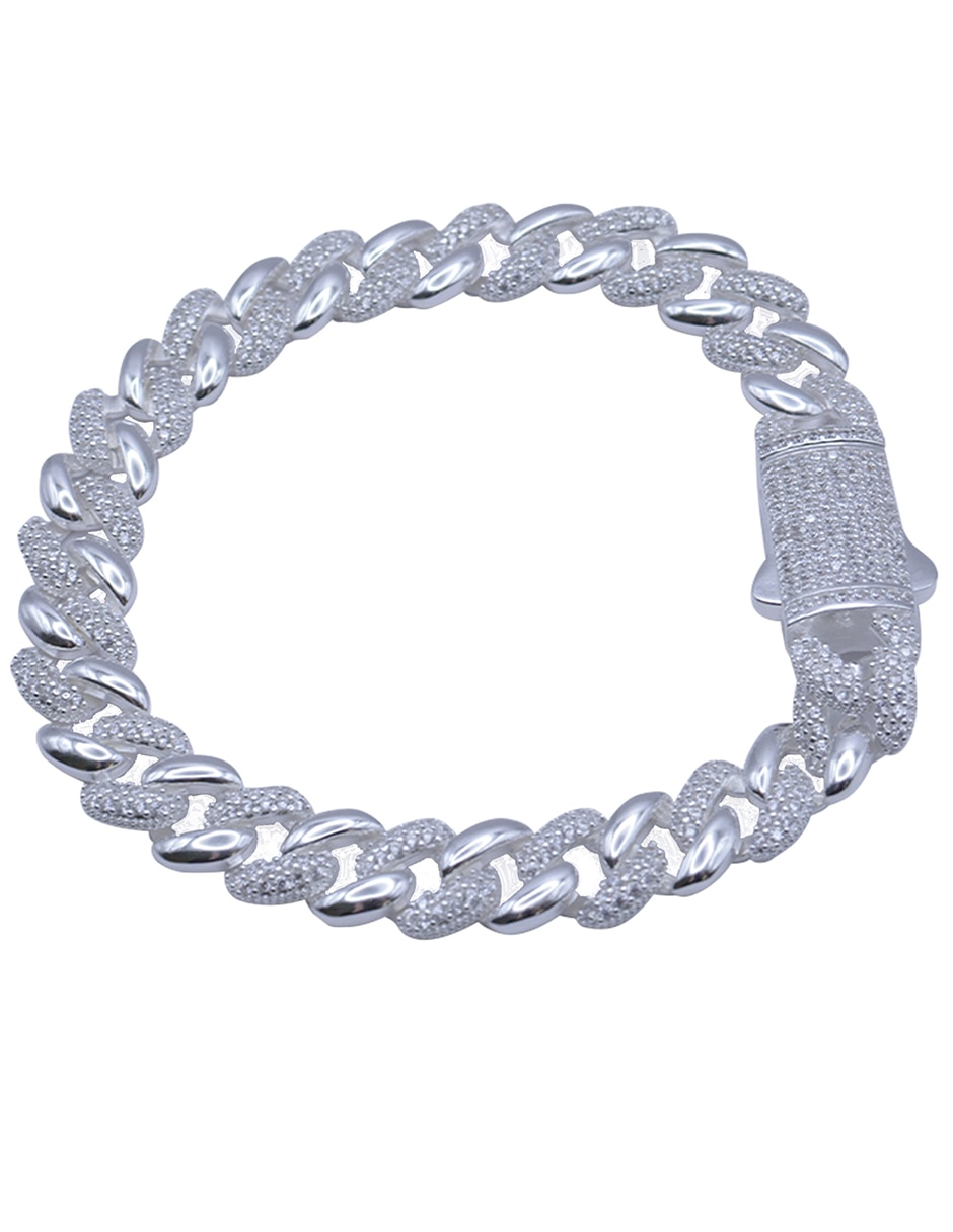 Pulsera de Plata con Sin gema P 950 Pulsera acabado