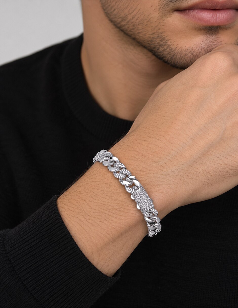 Pulsera de Plata con Sin gema P 950 Pulsera acabado