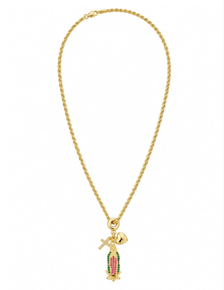 Collar con dije No aplica de (si aplica) Virgen de Guadalupe de Oro laminado 10 K