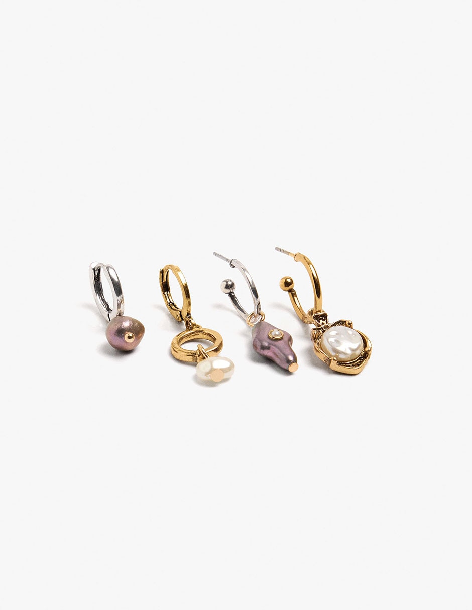 Aretes largos con acabado mate