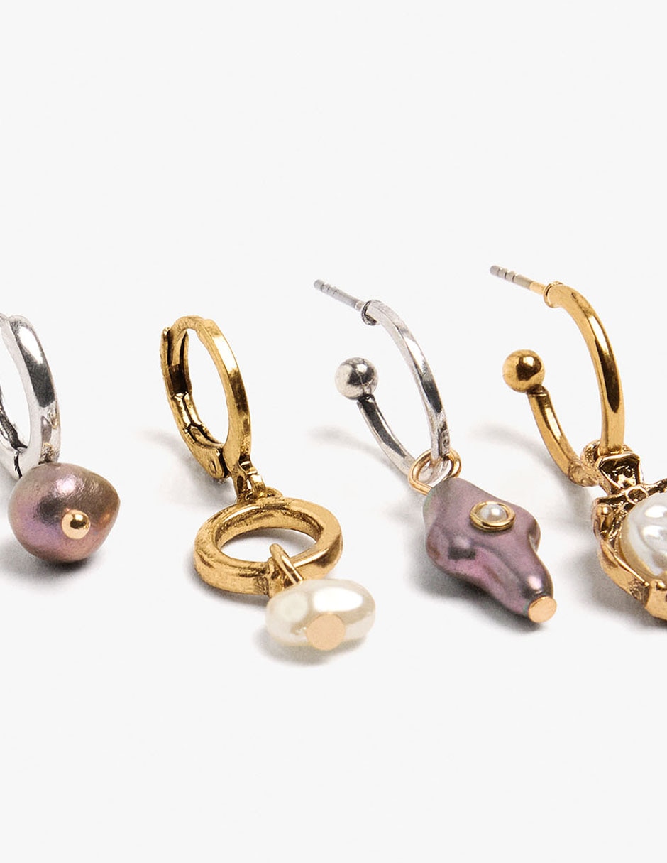 Aretes largos con acabado mate 3