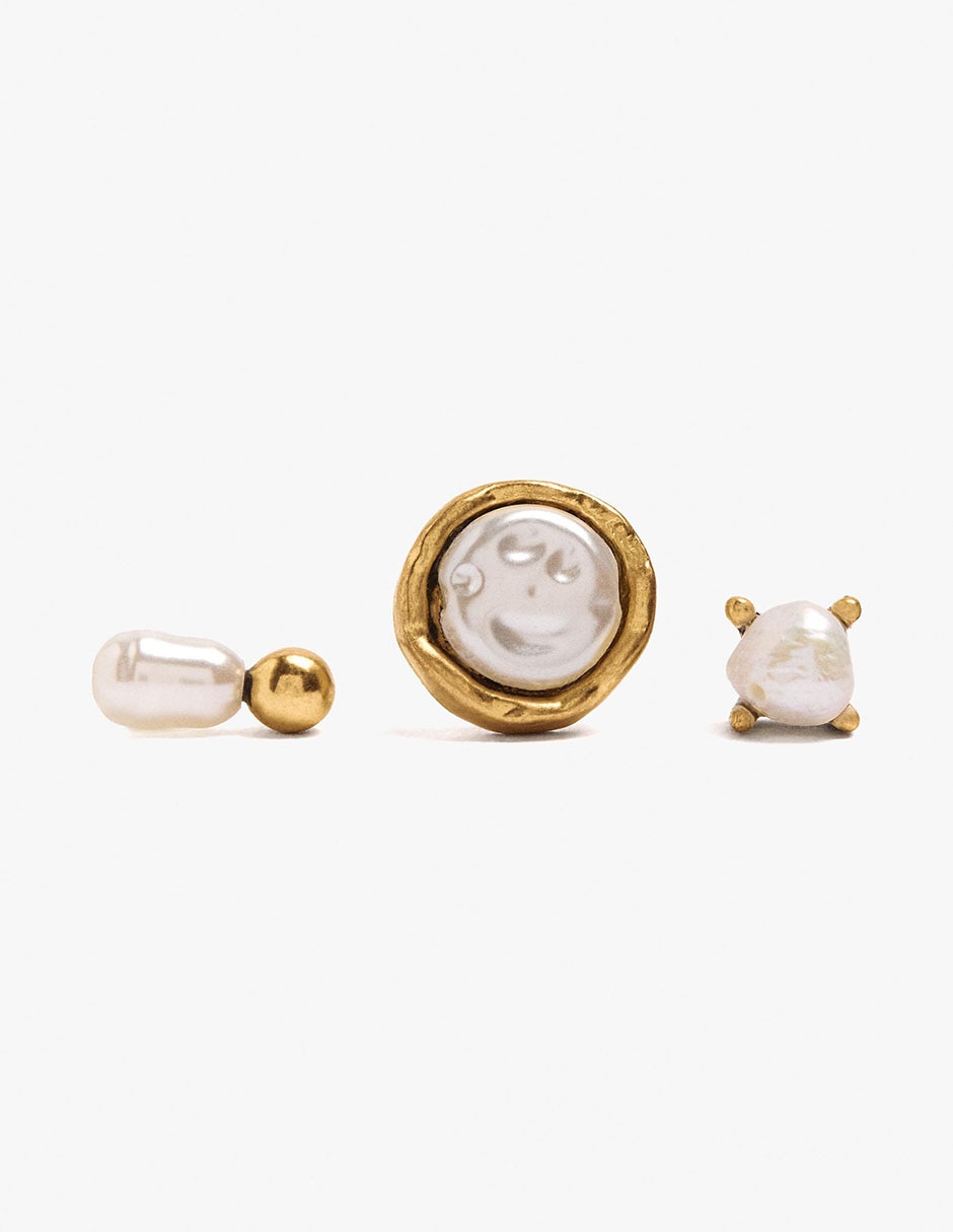 Aretes largos con acabado mate 2
