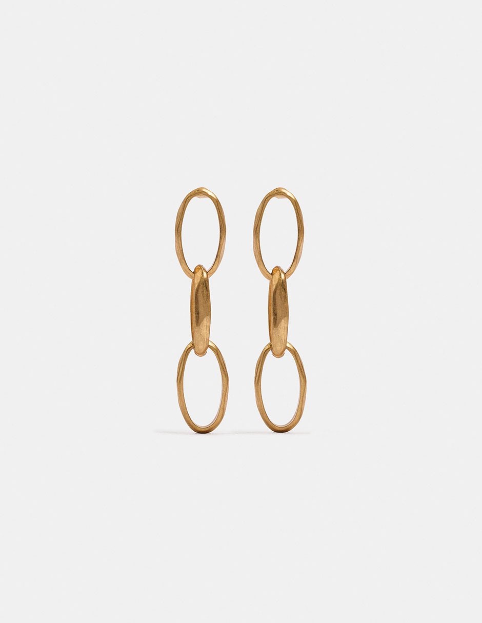 Aretes largos de zinc con acabado mate Aretes largos de zinc con acabado mate