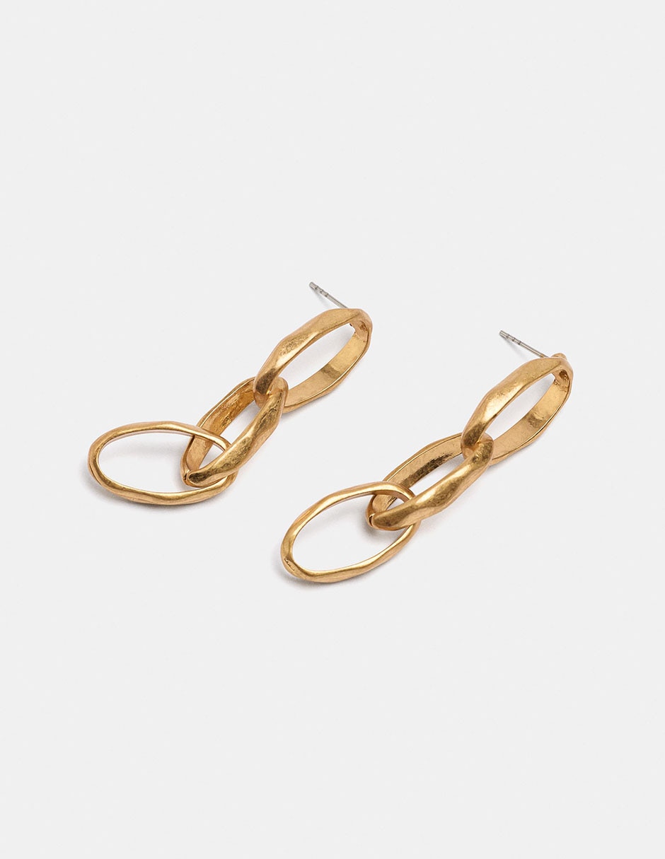 Aretes largos de zinc con acabado mate 2