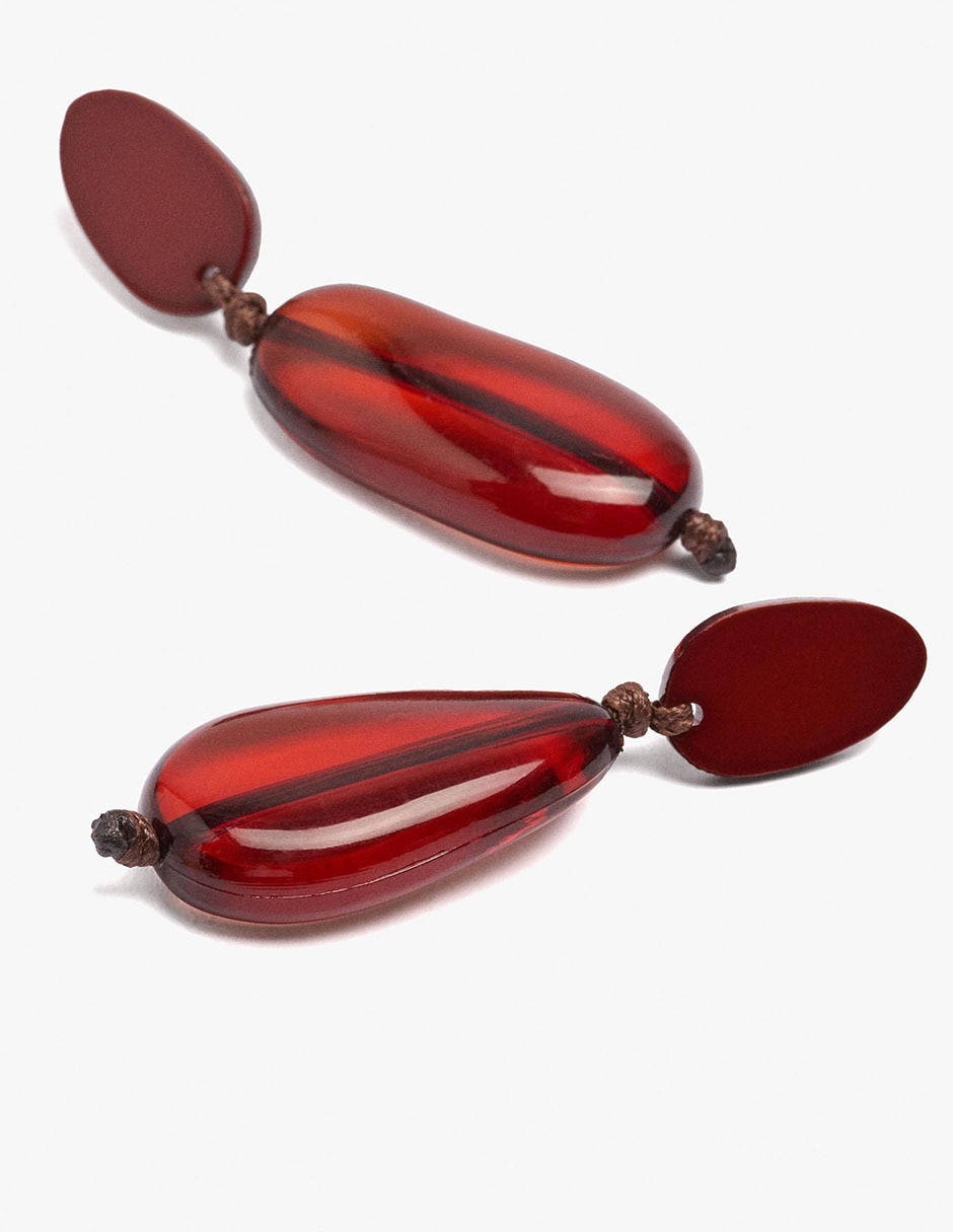 Aretes largos con acabado mate 2