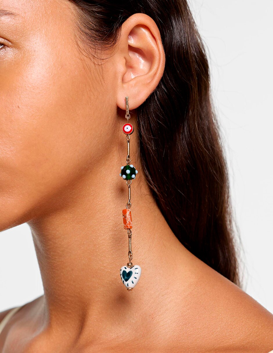 Aretes largos con acabado mate 3