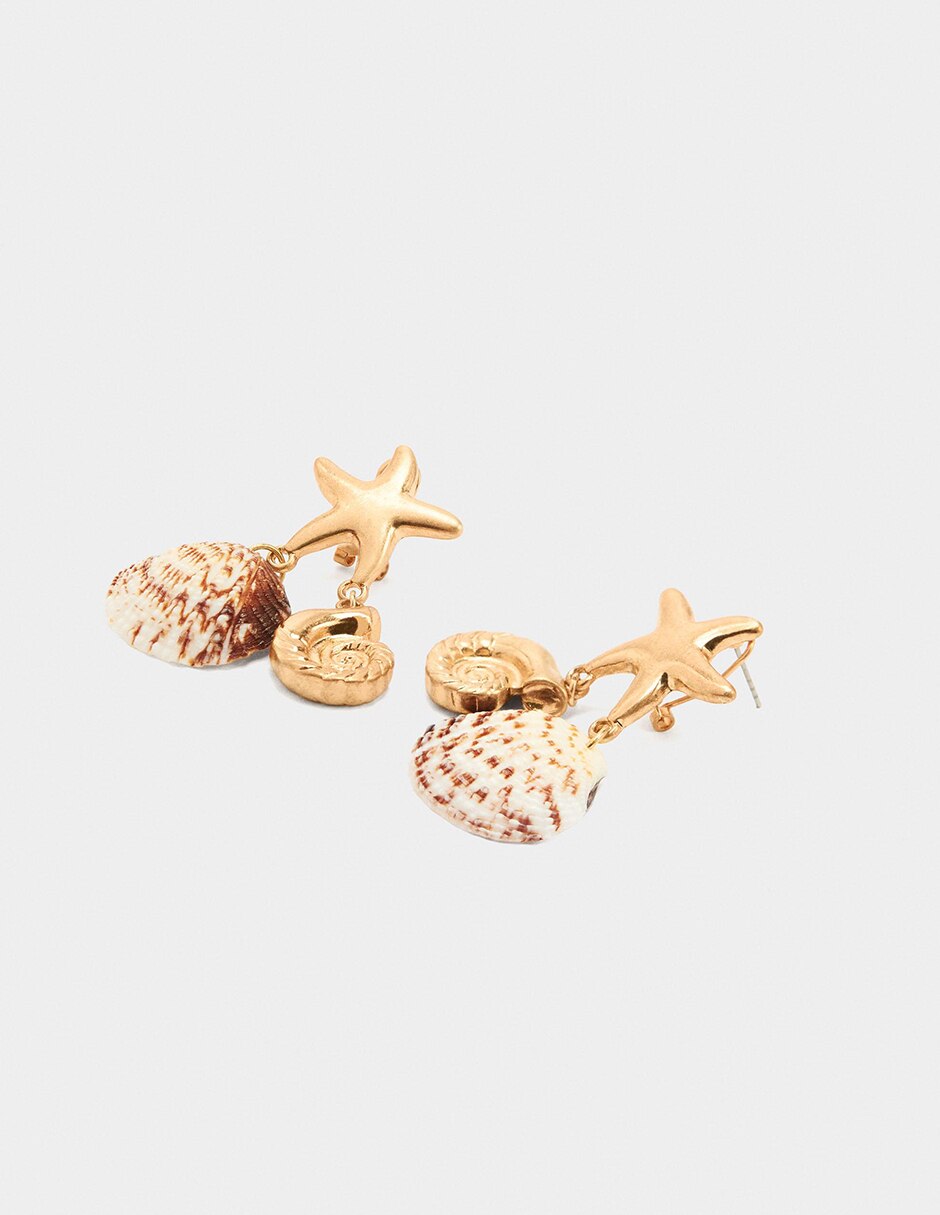 Aretes largos con acabado mate 2
