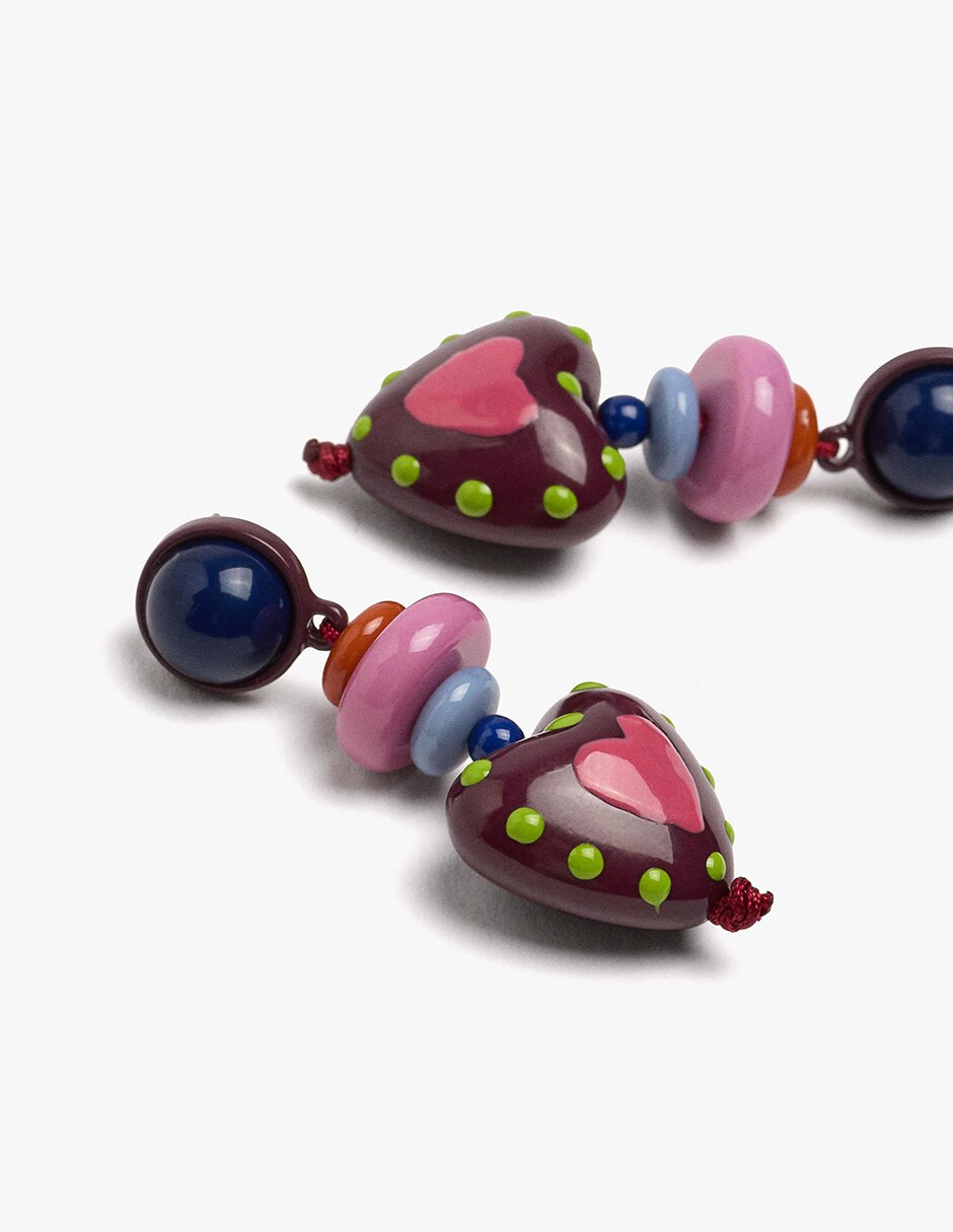 Aretes largos con acabado mate 2