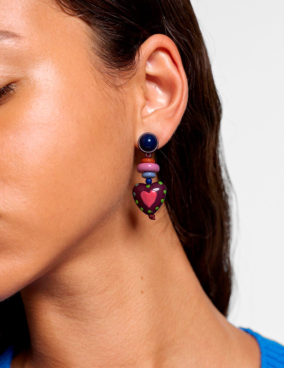 Aretes largos con acabado mate 3