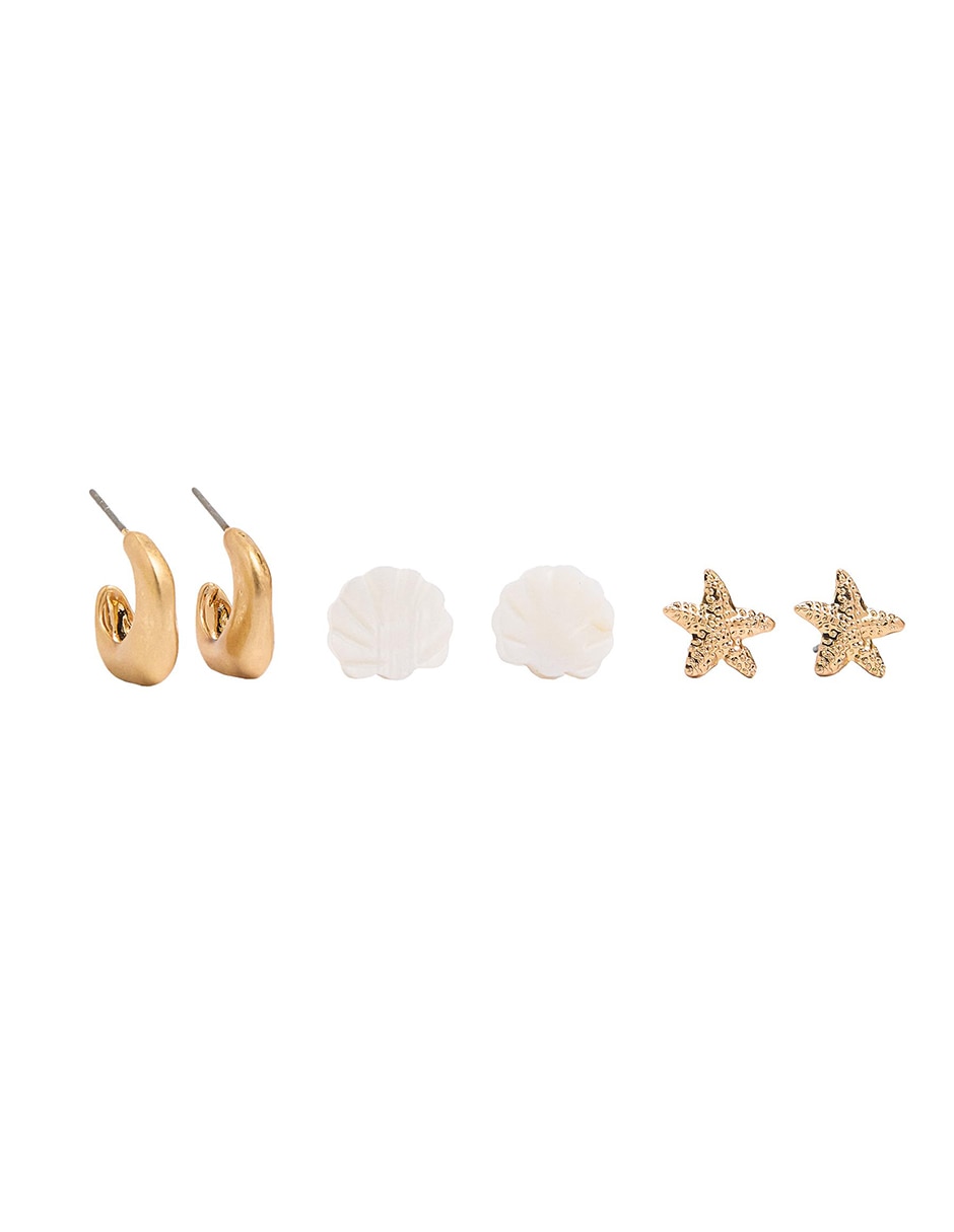 Aretes largos con acabado mate