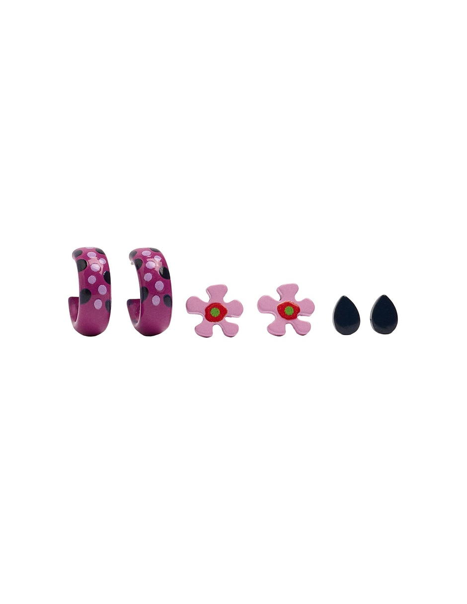 Aretes largos con acabado mate