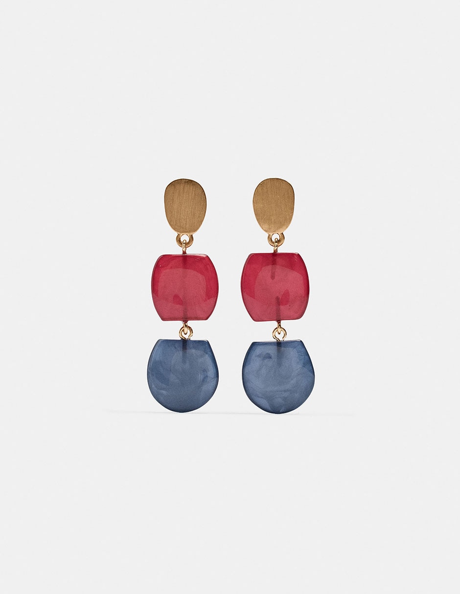 Aretes largos con acabado mate 2