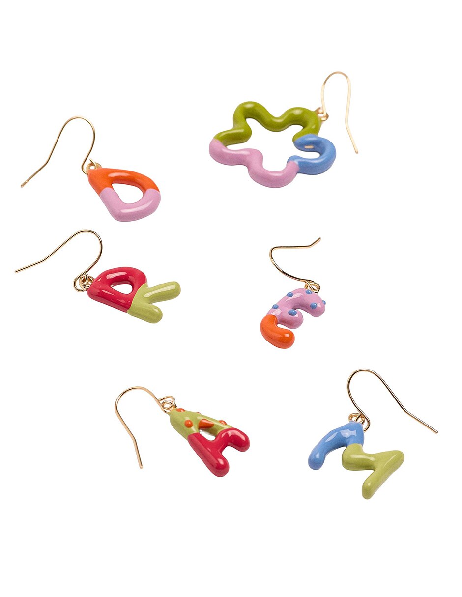 Aretes largos con acabado mate 2