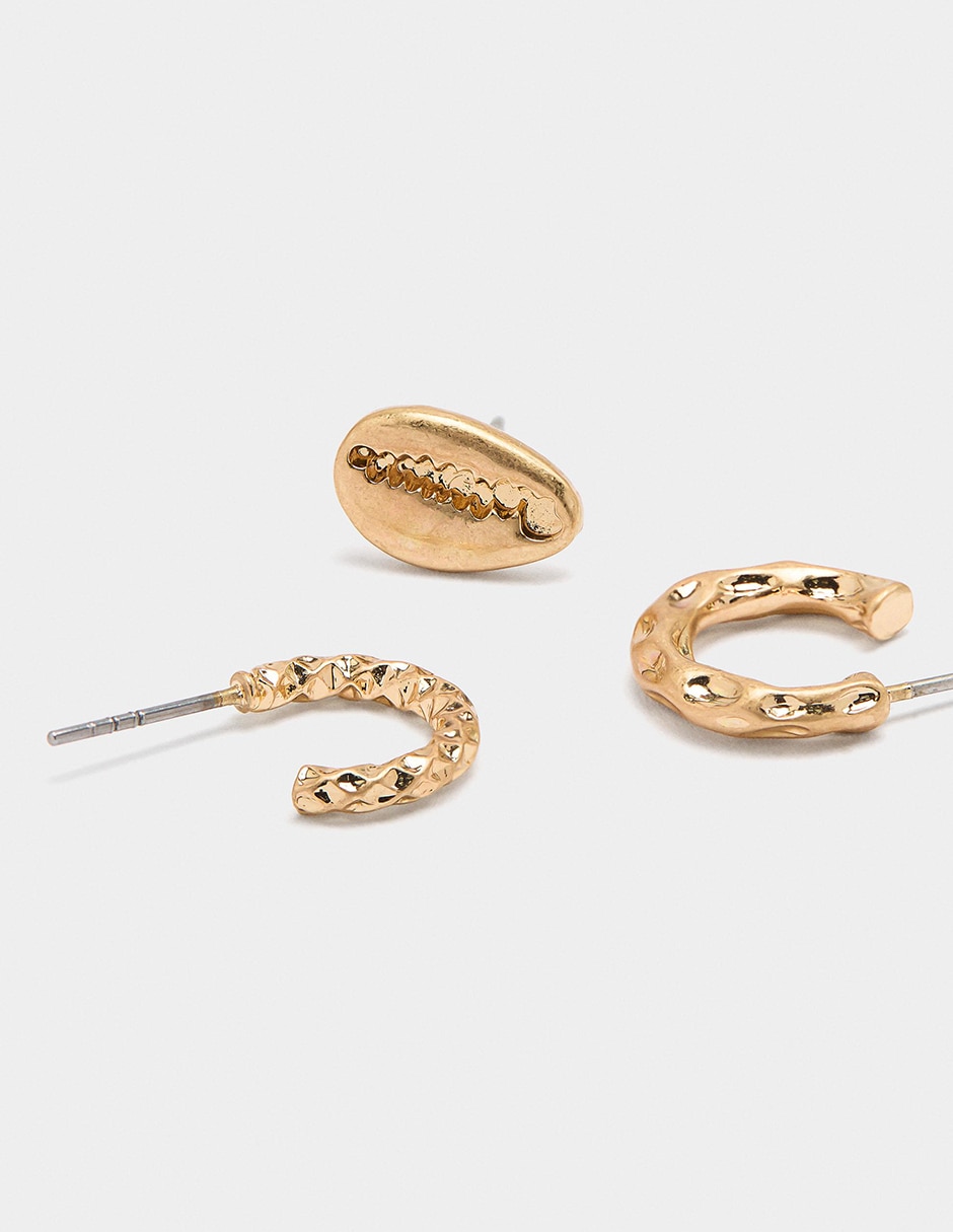 Aretes largos con acabado mate 2