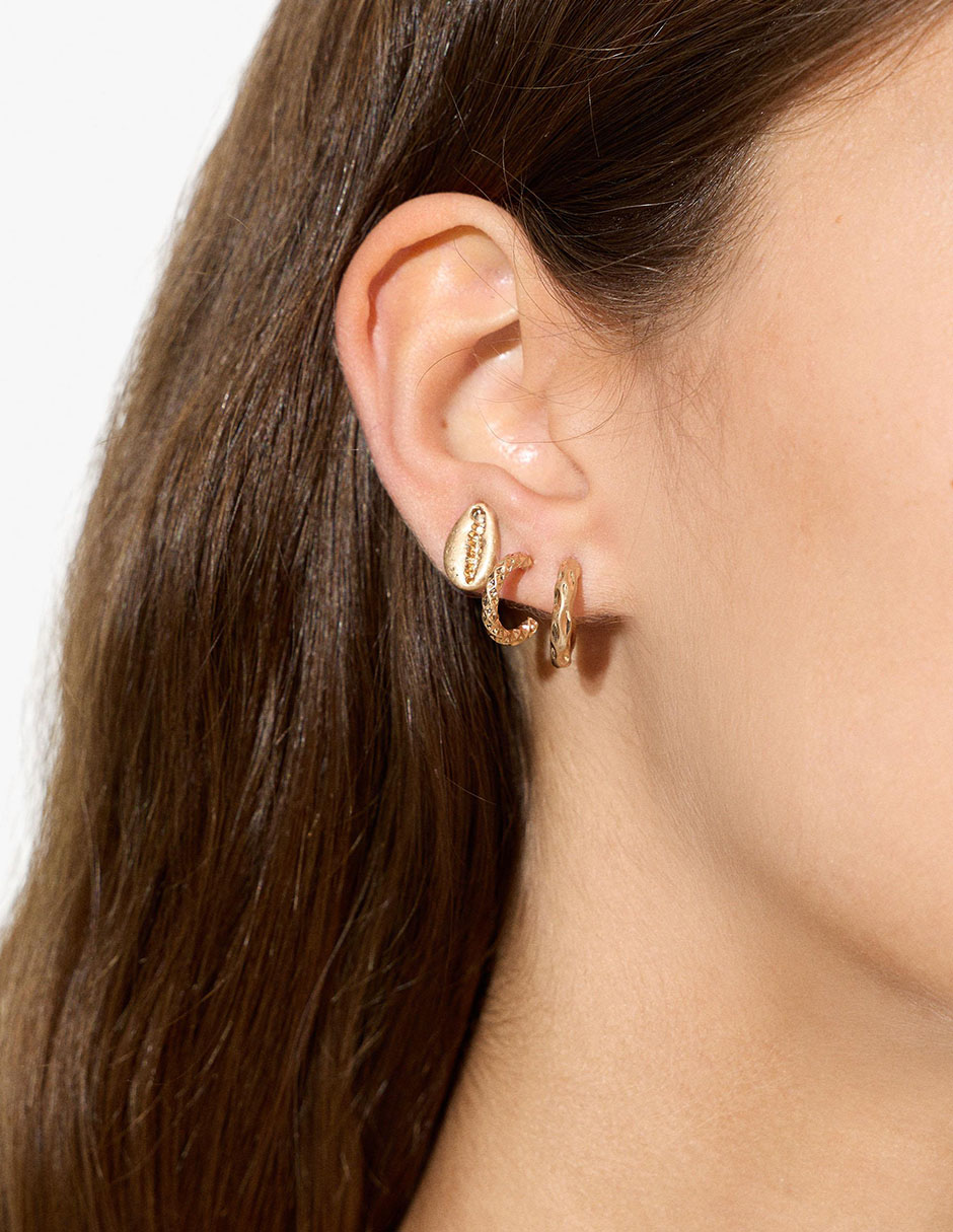 Aretes largos con acabado mate 3