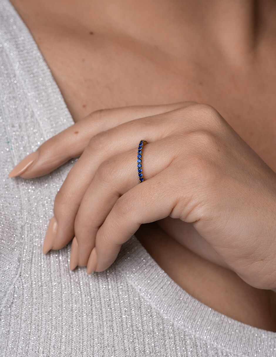 Anillo de (si aplica) Ninguna sin familia No aplica P 925 de Plata Zafiro Chapa de oro 4