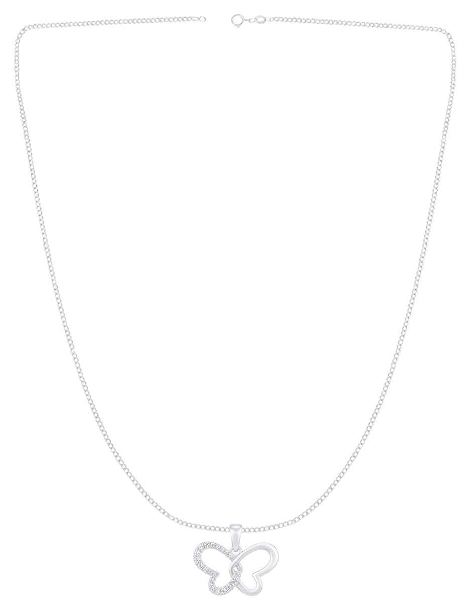 Collar con dije de alas corazón de plata 1