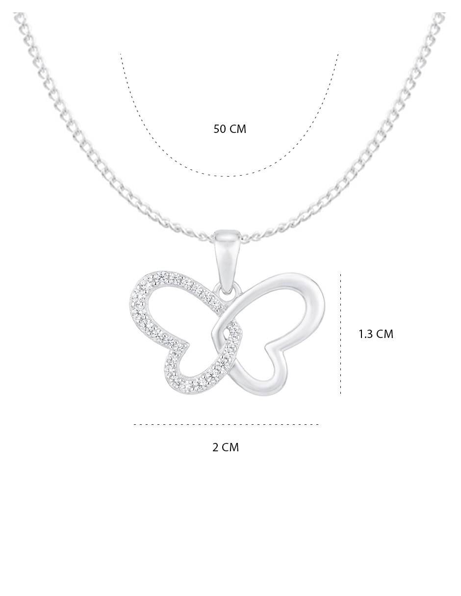 Collar con dije de alas corazón de plata 6
