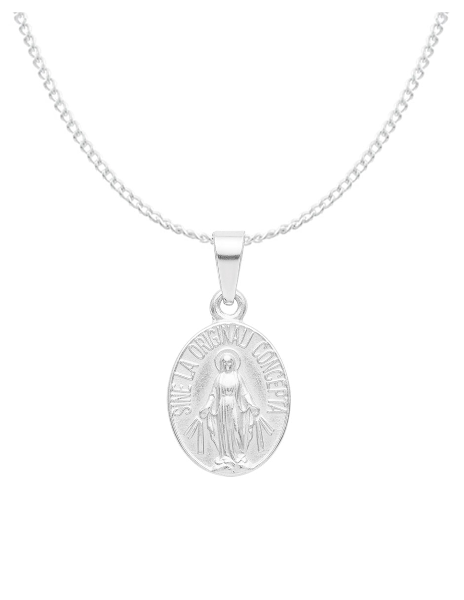 Collar con dije religioso de plata 2