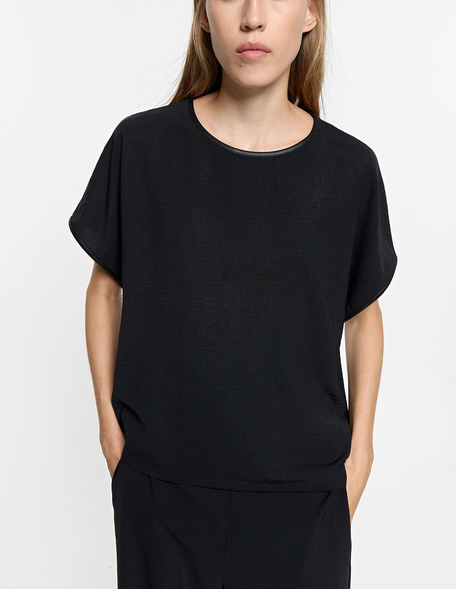 Playera manga cuello redondo para mujer Playera manga cuello redondo para mujer