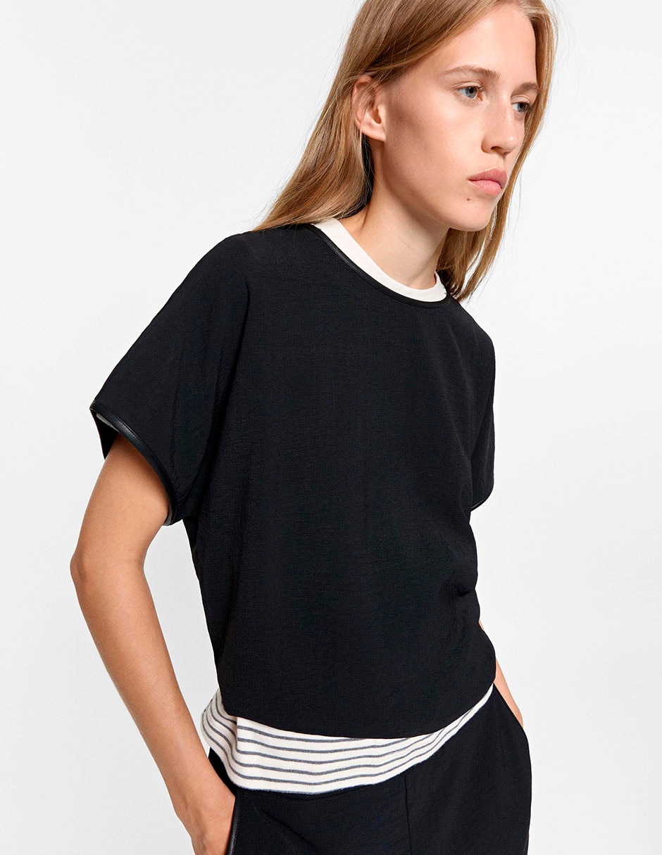 Playera manga cuello redondo para mujer 4