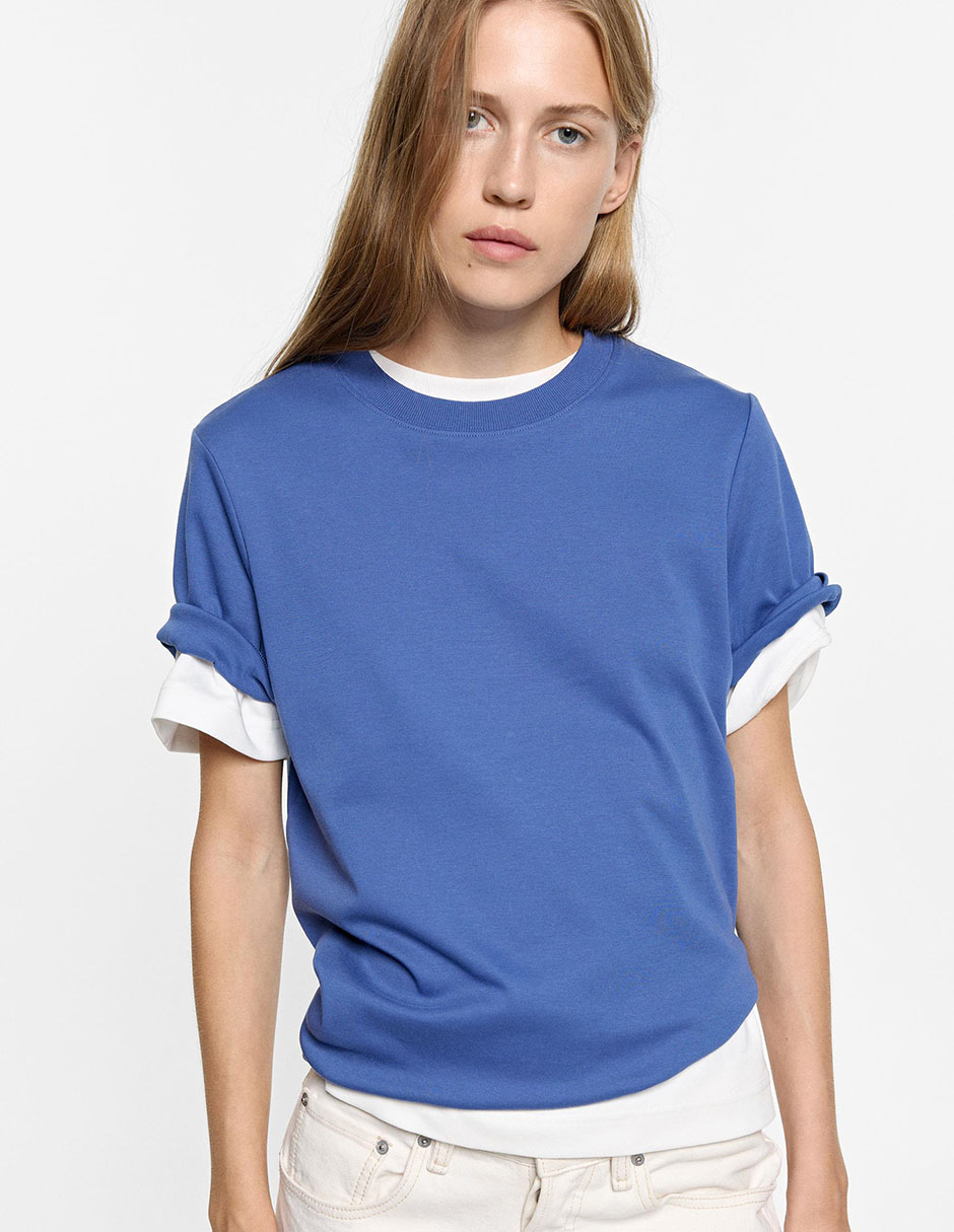 Playera manga cuello redondo para mujer