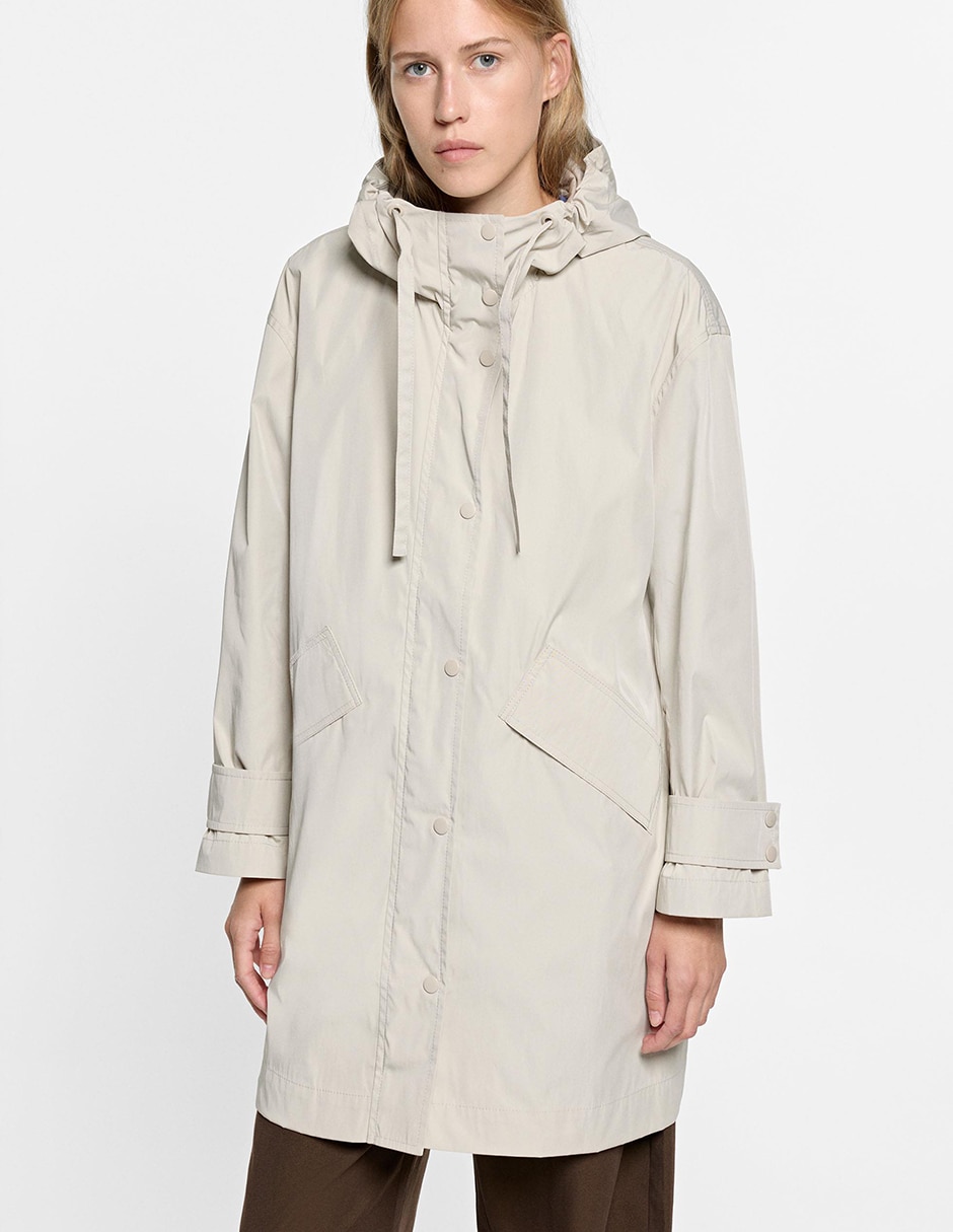 Gabardina impermeable con capucha para mujer 1