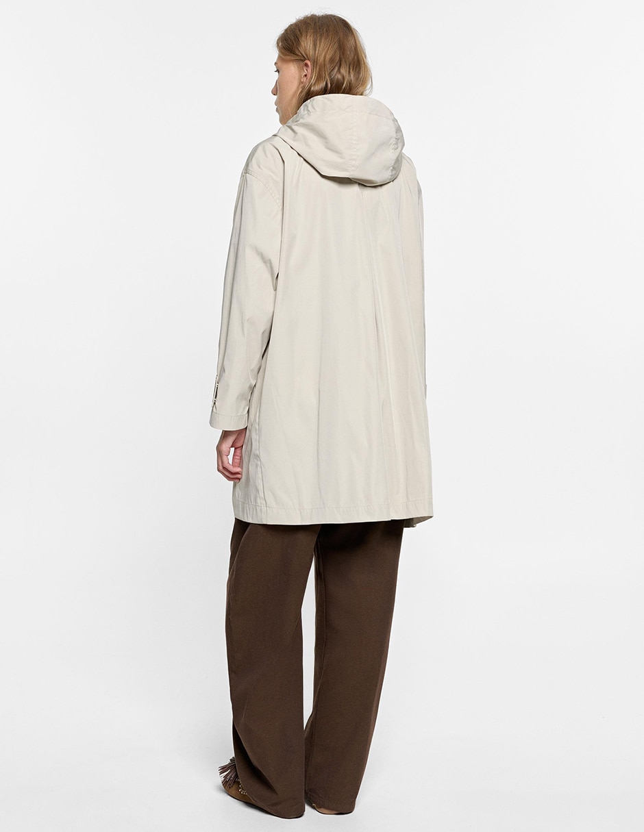 Gabardina impermeable con capucha para mujer 2
