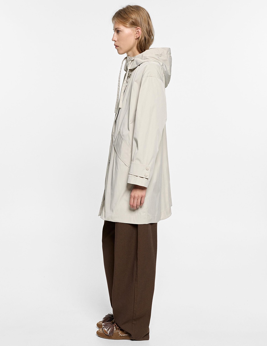 Gabardina impermeable con capucha para mujer 3