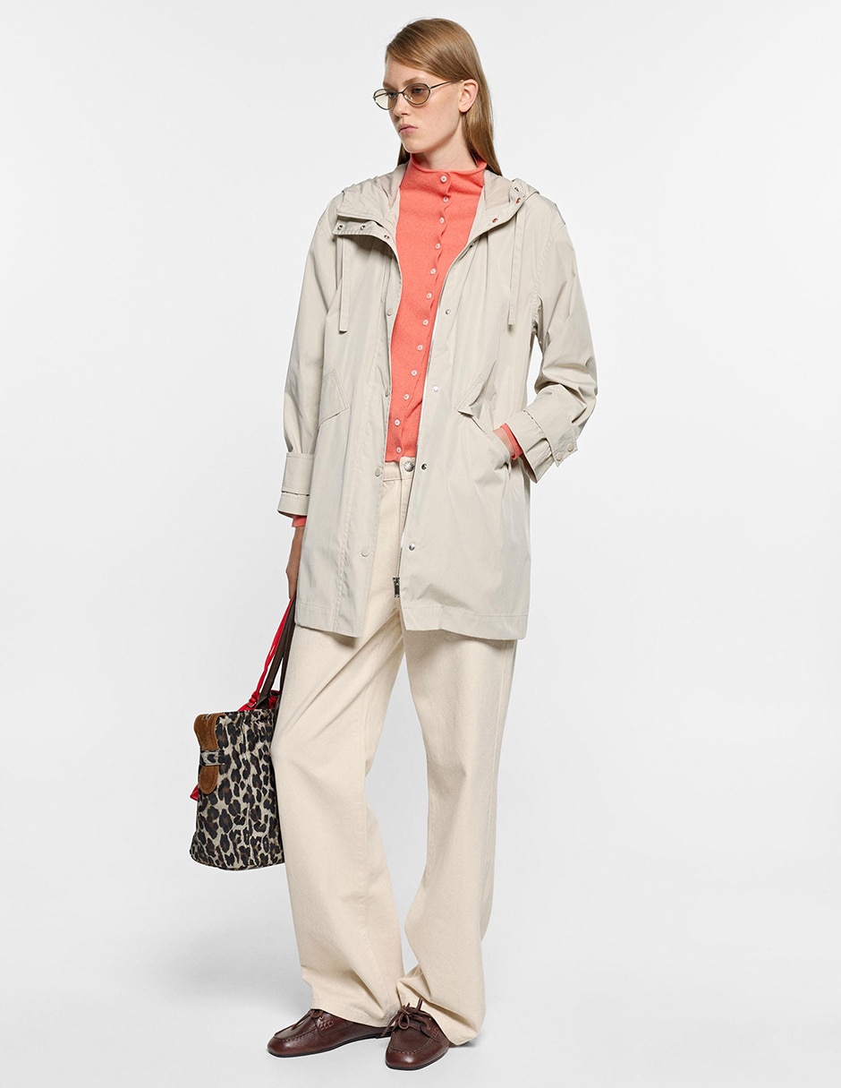 Gabardina impermeable con capucha para mujer 4