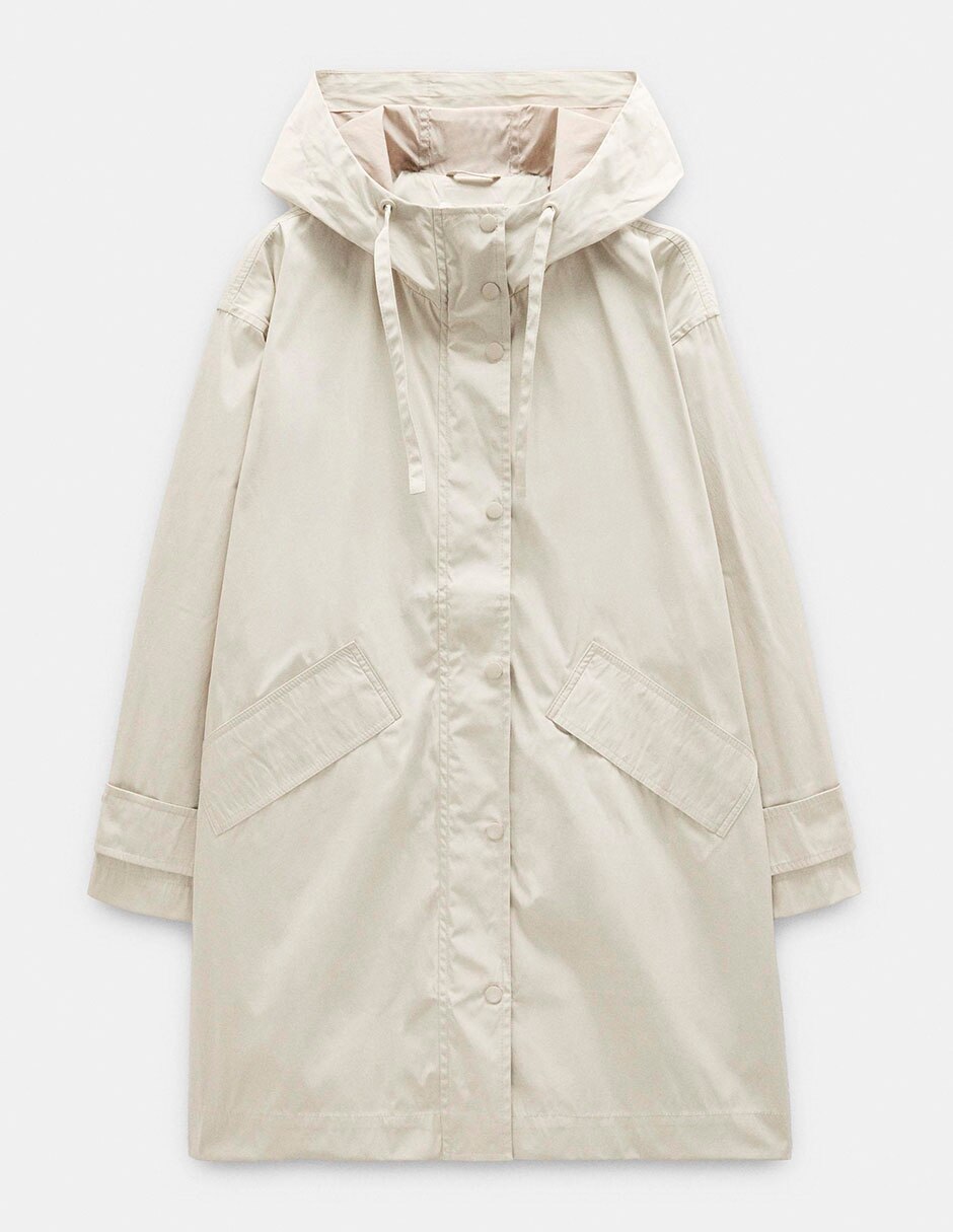 Gabardina impermeable con capucha para mujer 8