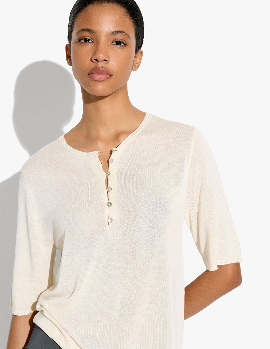 Suéter cuello redondo para mujer