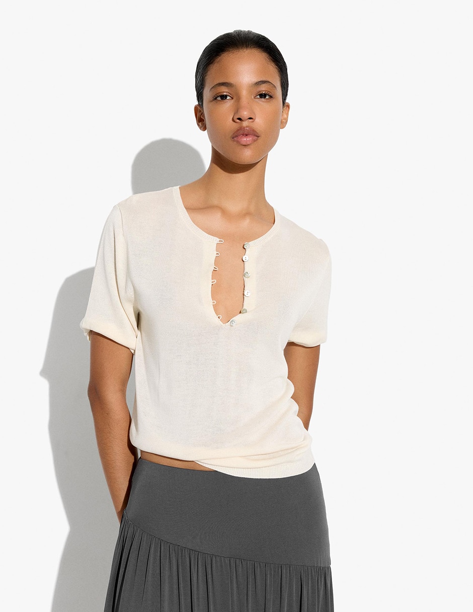 Suéter cuello redondo para mujer 4