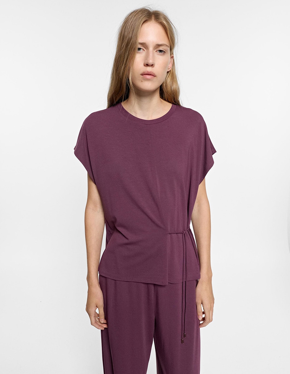 Top cuello redondo